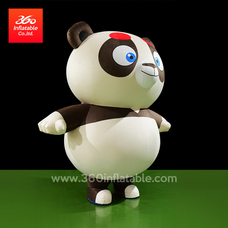 Inflatable Chinese Mascot Black White Panda suit for decoration Custom Inflatable Characters Animal Panda plush costume for sale