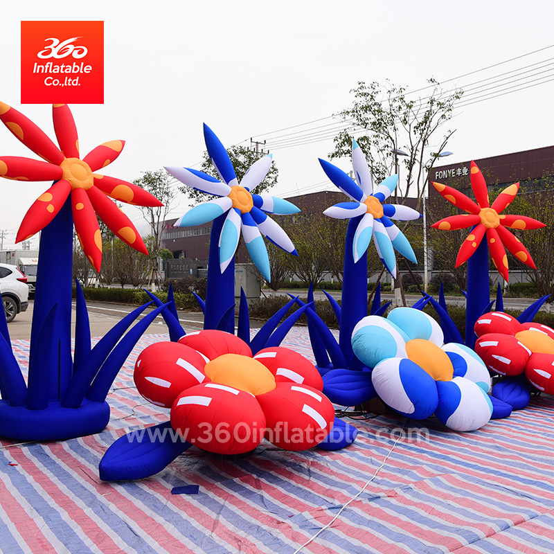 High Quality Factory Price Shopping Mall Center Flower Cartoons Decoration Advertising Huge Flower Inflatables Custom