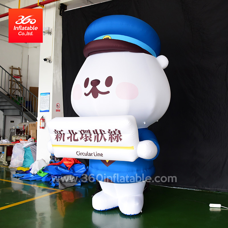 Custom Advertising Inflatable cute Movie Characters giant Inflatable white bear Cartoon for advertising decoration