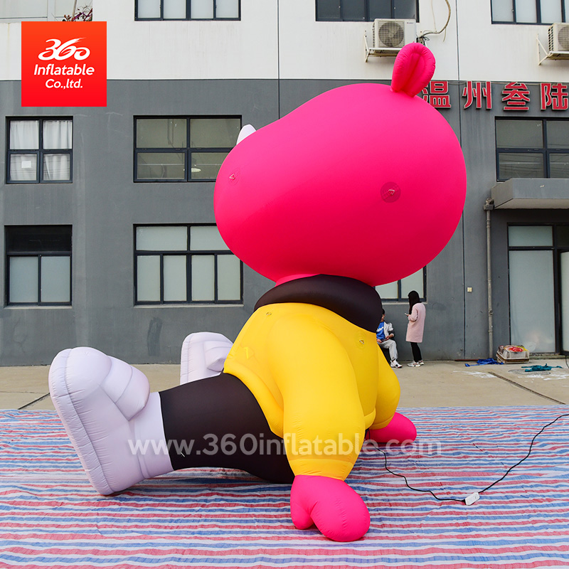 LED light Customized made advertising Inflatable rhinoceros cartoon mascot Decorative Inflatable red bear Sportswear cartoon