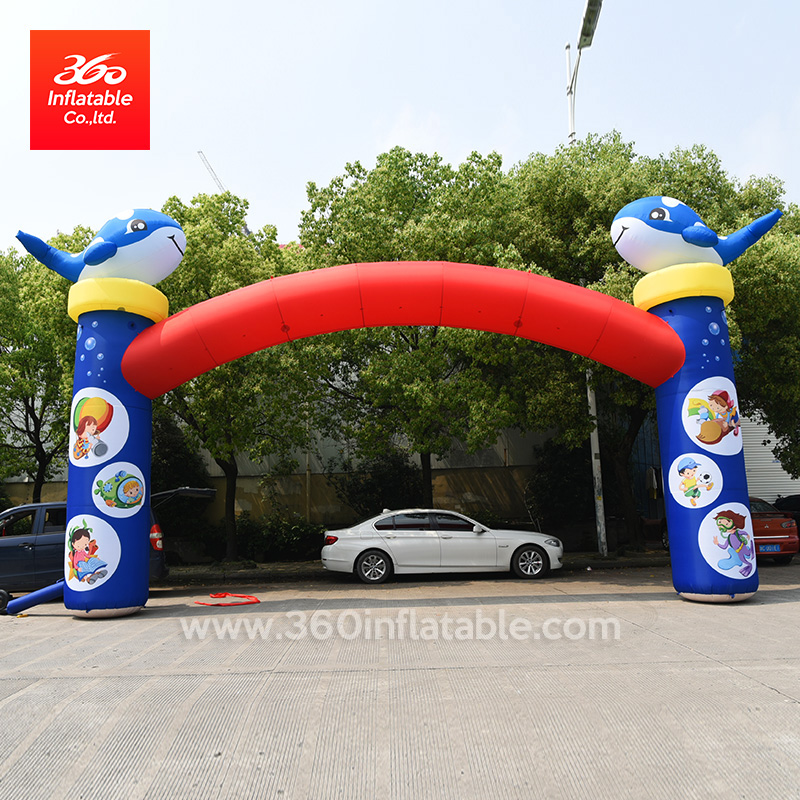 Dolphin Cartoon Arch Advertising Inflatable Arches Custom