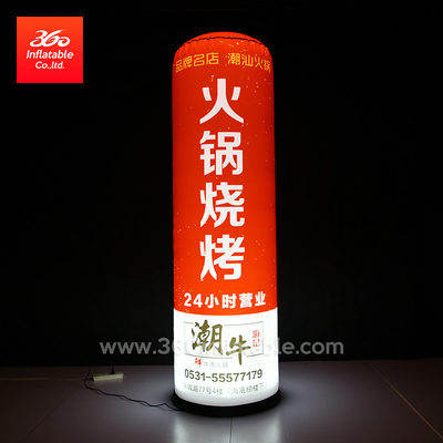 outdoor Red advertising custom inflatable round LED lamp for barbecue shop custom Advertising inflatable round lamp post