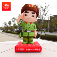 High Quality China Example Soldier LeiFeng Human Character Advertising Inflatable Mascot Cartoons Custom
