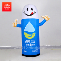 Custom Printing Advertising Smiling Face Lamps Cartoon Tube Led Lamp Inflatable Custom