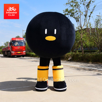 Cute Black Balloon Cartoon Inflatable Advertising Cartoon Costume Inflatables Moving Mascot Suit 