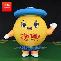 Cheap Fashionable giant advertising Inflatable mascot yellow Robot Character Walking Costume Wearing a Cowboy Suit for Sale