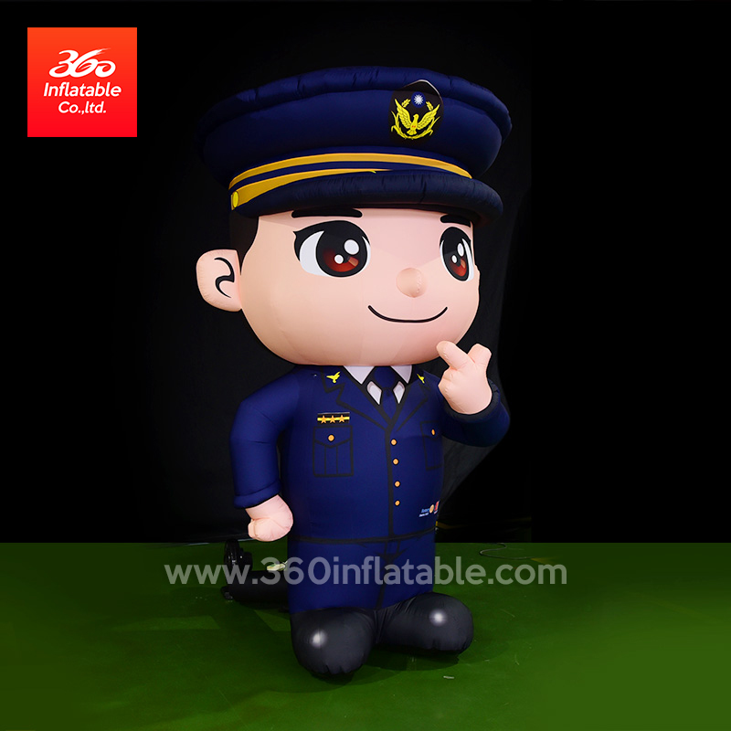 Factory Supply Price Advertisement Purpose Inflatable Advertising Policeman Cartoon Character Custom