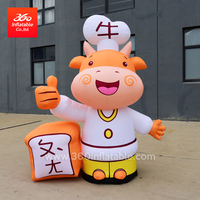 custom Inflatable cartoon animal dairy cow inflatable advertisement cartoon cattle for decoration inflatable ox statue for sale