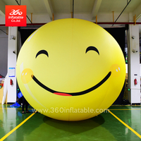 LED Outdoor advertising design inflatable balloon for sale Custom giant inflatable smile face balloon for shopping mall decoration