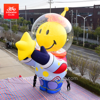 outdoor inflatable cartoon picking star astronaut custom design products Advertising lighting inflatable balloon for exhibition