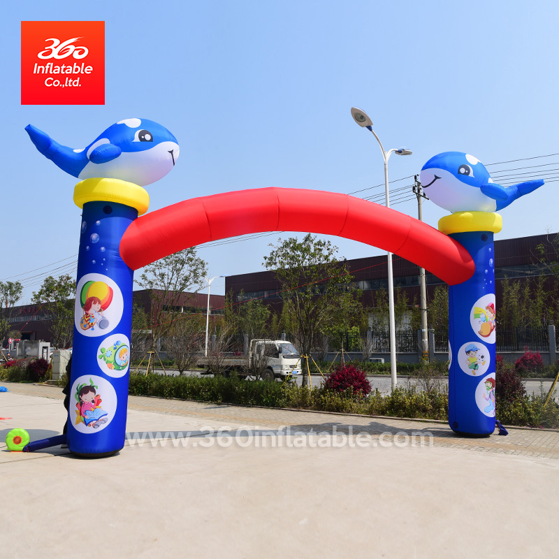 Customized Dolphin Cartoon Arch Inflatable Advertising 