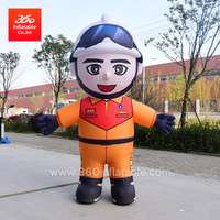 China Inflatable Manufacturer Price Good Quality Walking Advertising Inflatable Firefighter Cartoon Suit Moving Costume Custom