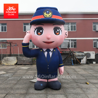 new design giant Inflatable advertising Policewoman Character wearing police uniform for Customized service