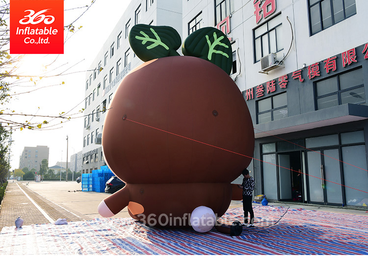 Lovely Hot sale Customized advertising Inflatable green Cartoon PVC Cloth Inflatable Mascot statue for Advertising