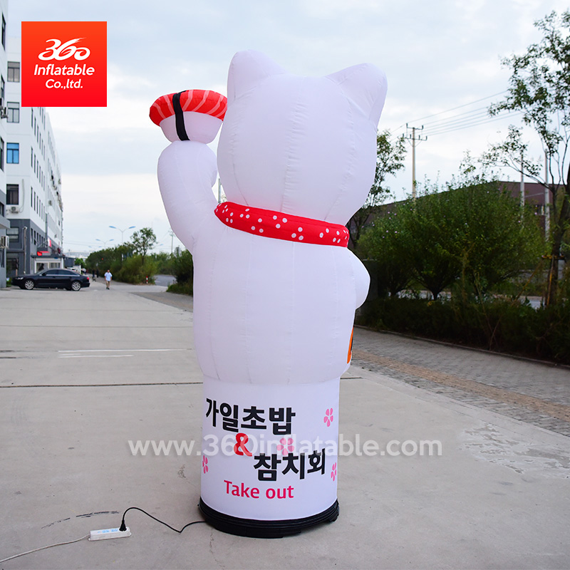 2m Custom Printing Cat Cartoon Led Lamp Inflatable Advertising Cat Lamps Custom