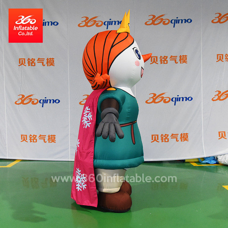 Chinese Good Quality Inflatable Manufacturer Price Snow Girl Cartoon Inflatable Moving Costume Custom