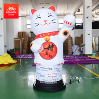 Hot selling customized inflatable cartoon cat lamp post with LED for promotion advertising factory price
