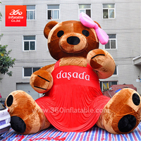 3M inflatable advertising cartoon plush cute bear in the red skirt inflatable cartoon brown bear for advertising