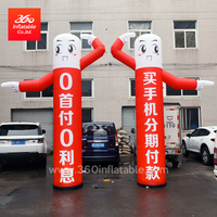 Red Colour Cartoons Waving Hands 3m Inflatable Advertising Lamps Custmoize