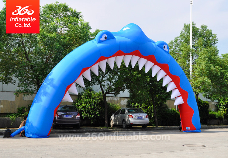 Customized Dimension 6m 8m 10m Inflatable Shark Arch Custom